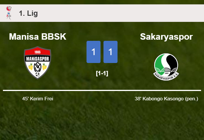 Manisa BBSK and Sakaryaspor draw 1-1 on Saturday