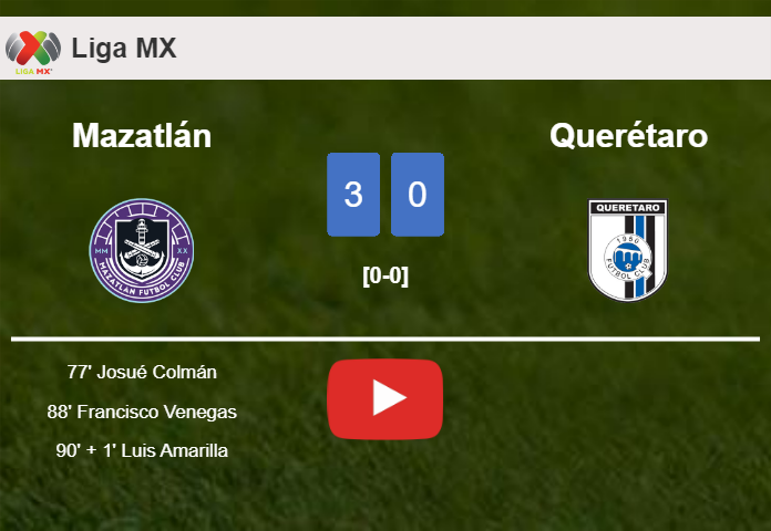 Mazatlán prevails over Querétaro 3-0. HIGHLIGHTS
