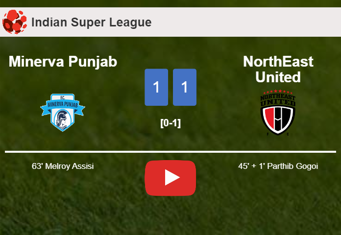 Minerva Punjab and NorthEast United draw 1-1 after Romain Philippoteaux didn't convert a penalty. HIGHLIGHTS