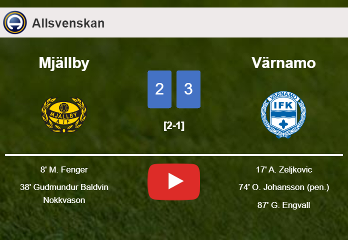 Värnamo overcomes Mjällby after recovering from a 2-1 deficit. HIGHLIGHTS