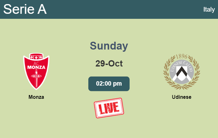 How to watch Monza vs. Udinese on live stream and at what time
