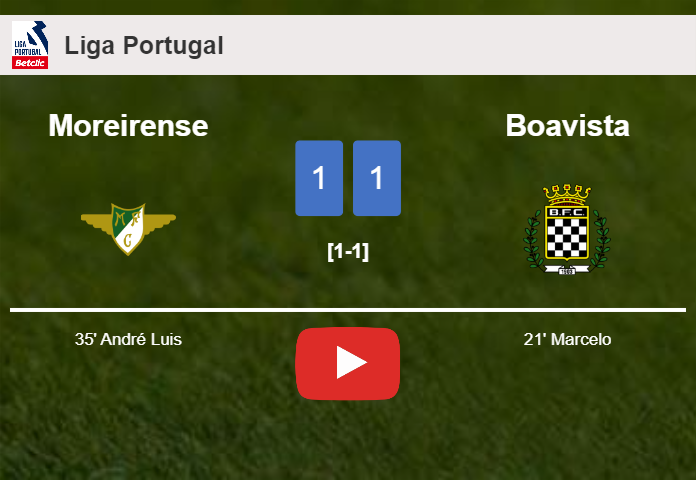 Moreirense and Boavista draw 1-1 on Friday. HIGHLIGHTS