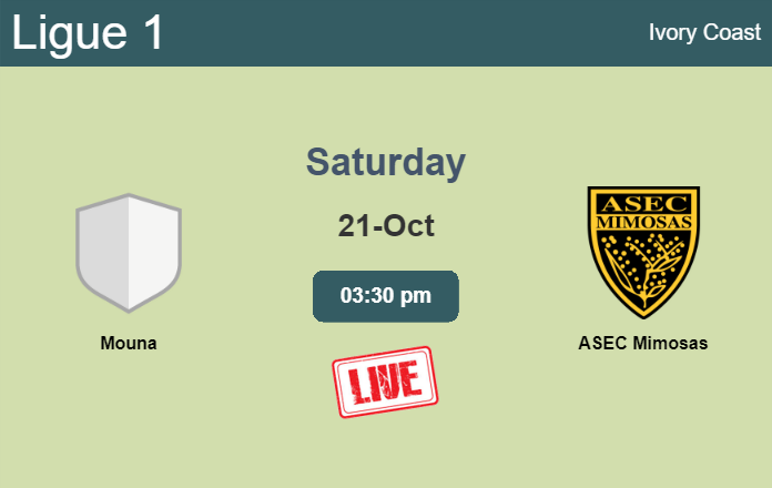 How to watch Mouna vs. ASEC Mimosas on live stream and at what time