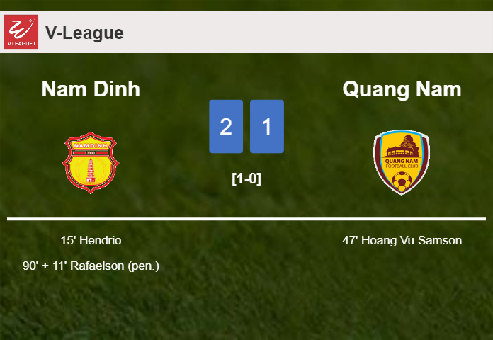 Nam Dinh grabs a 2-1 win against Quang Nam