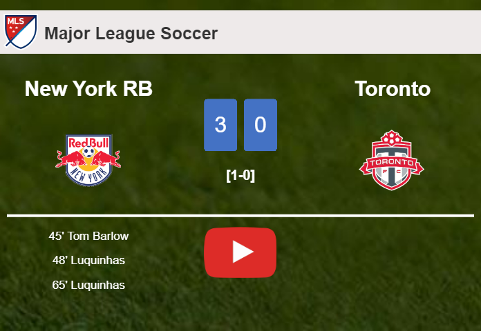 New York RB tops Toronto 3-0. HIGHLIGHTS