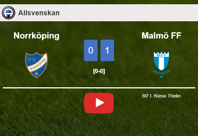 Malmö FF defeats Norrköping 1-0 with a goal scored by I. Kiese. HIGHLIGHTS