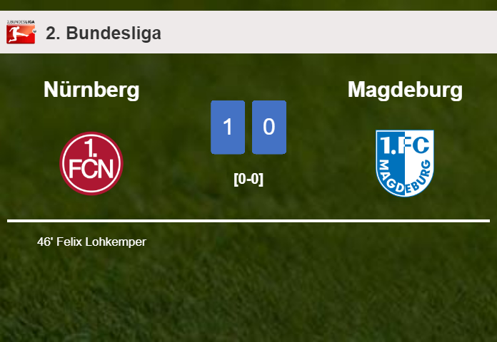 Nürnberg conquers Magdeburg 1-0 with a goal scored by F. Lohkemper