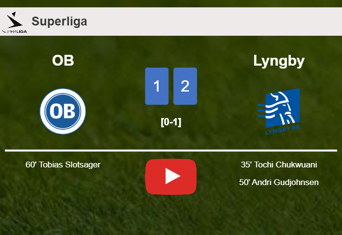 Lyngby defeats OB 2-1. HIGHLIGHTS