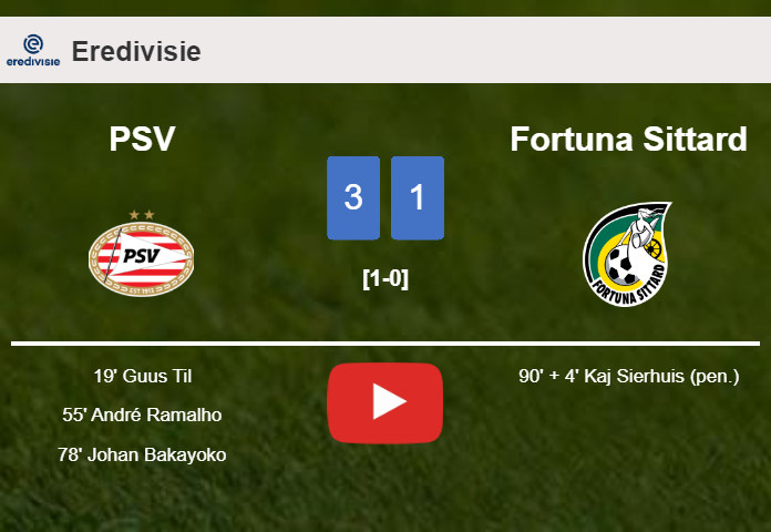 PSV tops Fortuna Sittard 3-1. HIGHLIGHTS