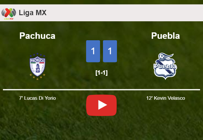Pachuca and Puebla draw 1-1 on Saturday. HIGHLIGHTS