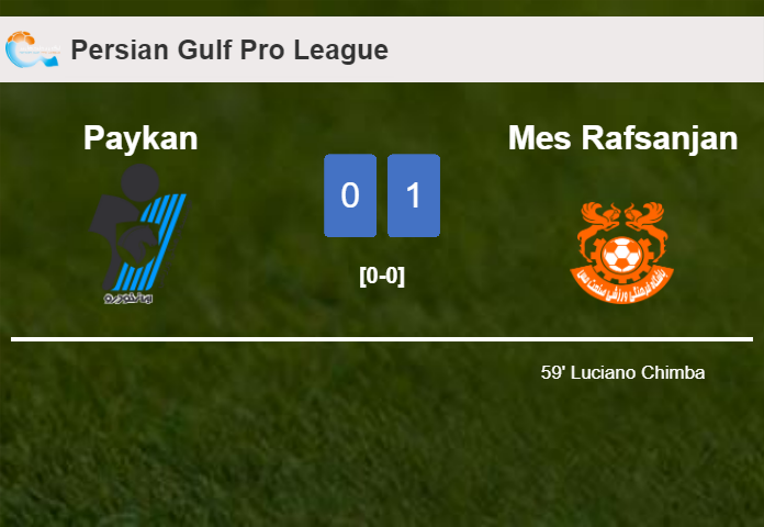 Mes Rafsanjan prevails over Paykan 1-0 with a goal scored by L. Chimba