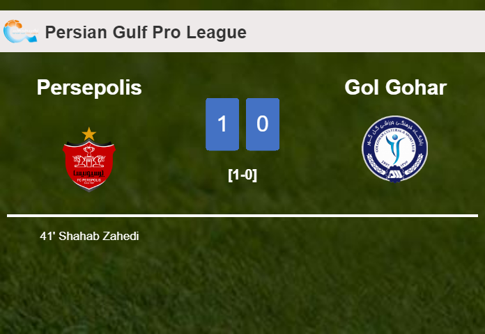 Persepolis prevails over Gol Gohar 1-0 with a goal scored by S. Zahedi