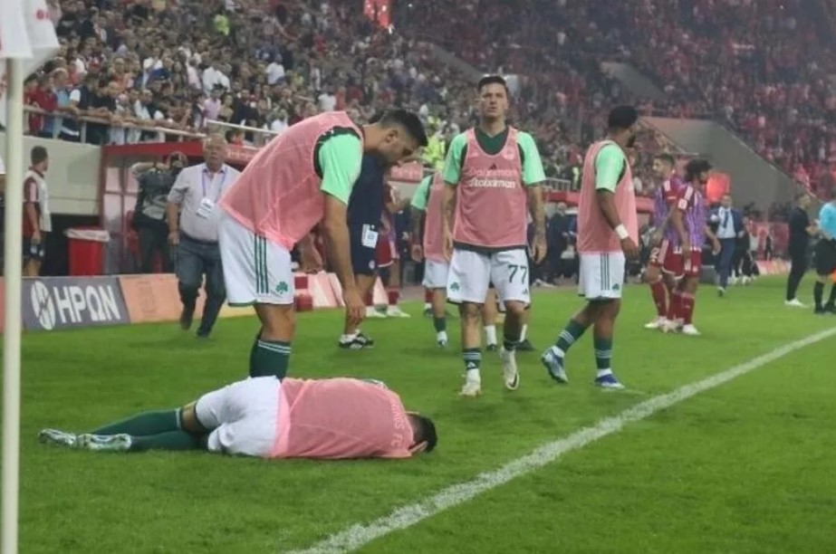 Player Gets Injured by Firecracker In Intense Greek Derby Rivalry