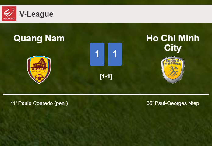 Quang Nam and Ho Chi Minh City draw 1-1 after Paul-Georges Ntep didn't convert a penalty