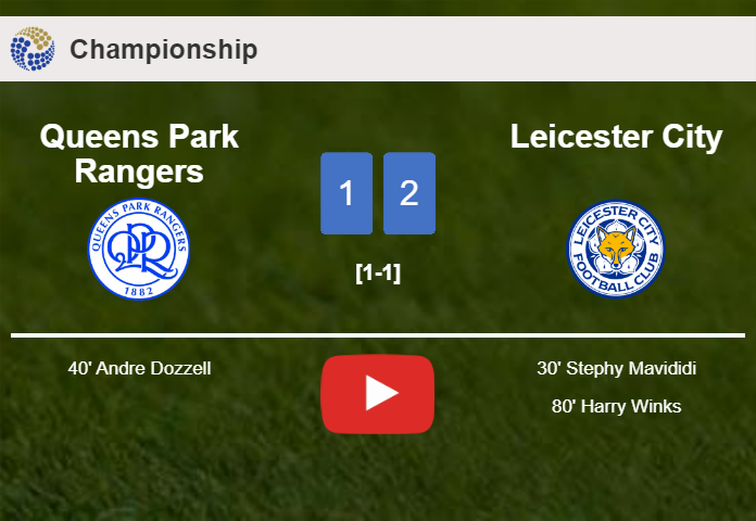 Leicester City overcomes Queens Park Rangers 2-1. HIGHLIGHTS