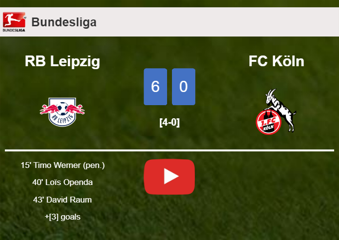 RB Leipzig estinguishes FC Köln 6-0 after playing a great match. HIGHLIGHTS