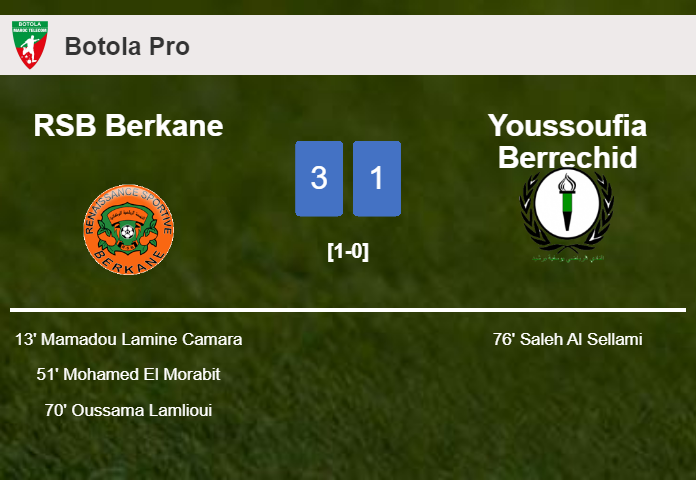RSB Berkane beats Youssoufia Berrechid 3-1