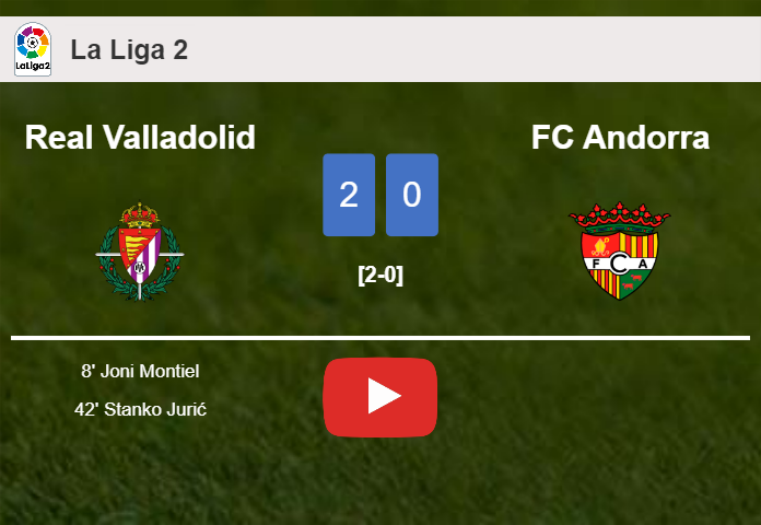 Real Valladolid surprises FC Andorra with a 2-0 win. HIGHLIGHTS