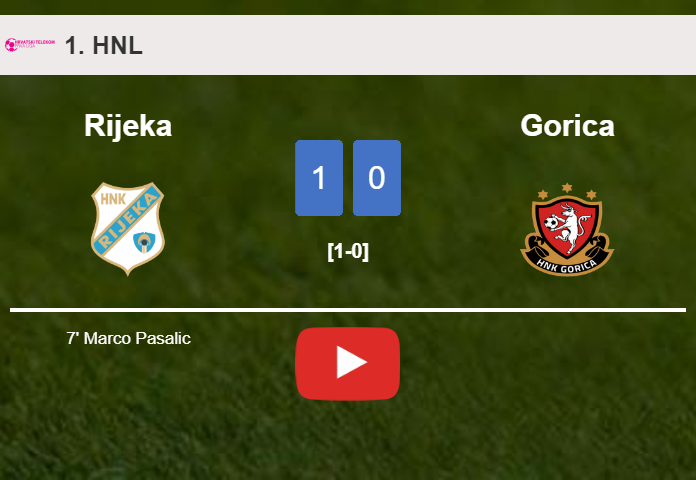 Rijeka tops Gorica 1-0 with a goal scored by M. Pasalic. HIGHLIGHTS