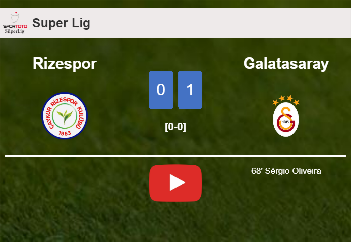 Galatasaray prevails over Rizespor 1-0 with a goal scored by S. Oliveira. HIGHLIGHTS
