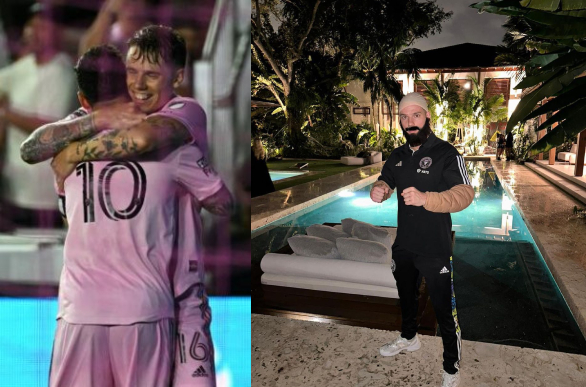 Robert Taylor Dresses As Lionel Messi's Bodyguard