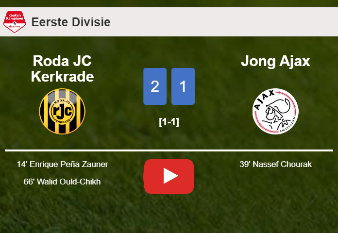 Roda JC Kerkrade tops Jong Ajax 2-1. HIGHLIGHTS