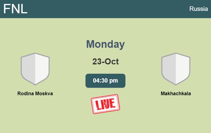 How to watch Rodina Moskva vs. Makhachkala on live stream and at what time
