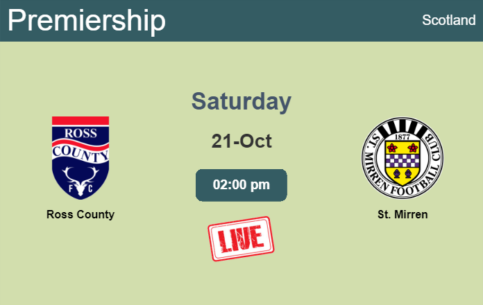 How to watch Ross County vs. St. Mirren on live stream and at what time