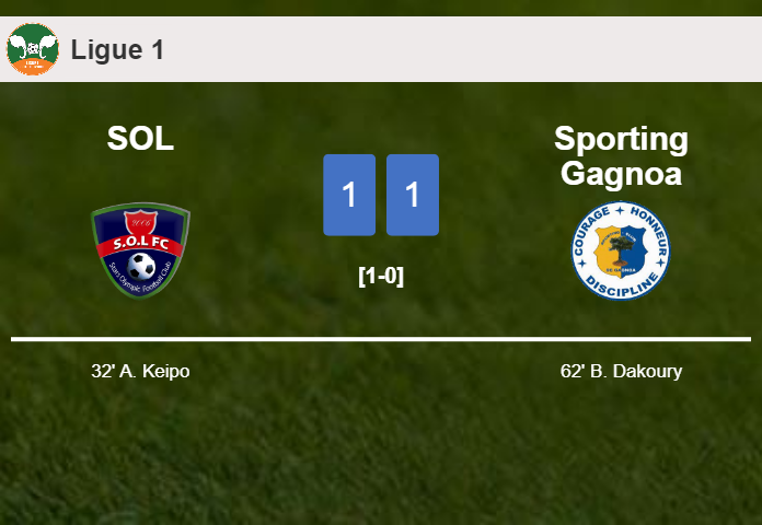 SOL and Sporting Gagnoa draw 1-1 on Monday