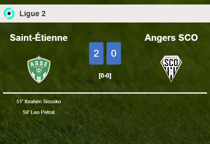 Saint-Étienne conquers Angers SCO 2-0 on Monday