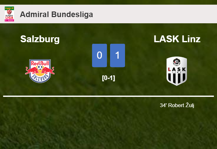 LASK Linz beats Salzburg 1-0 with a goal scored by R. Žulj