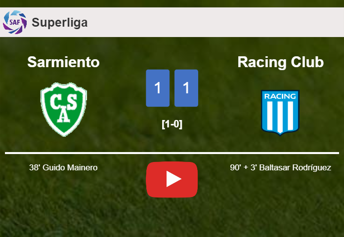 Racing Club seizes a draw against Sarmiento. HIGHLIGHTS