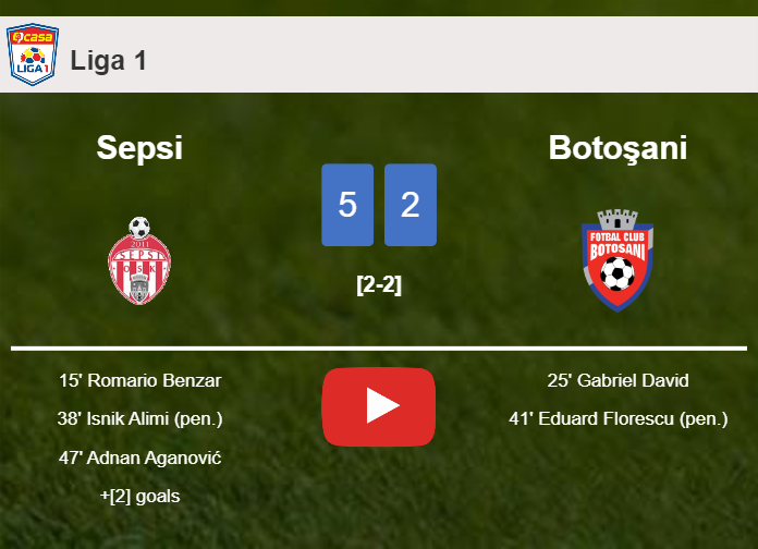 Sepsi wipes out Botoşani 5-2 with a fantastic performance. HIGHLIGHTS