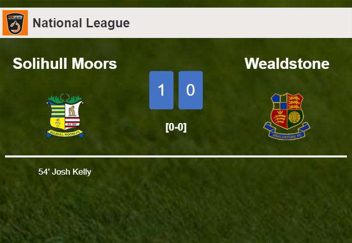 Solihull Moors tops Wealdstone 1-0 with a goal scored by J. Kelly