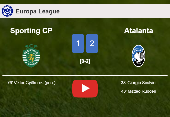 Atalanta overcomes Sporting CP 2-1. HIGHLIGHTS