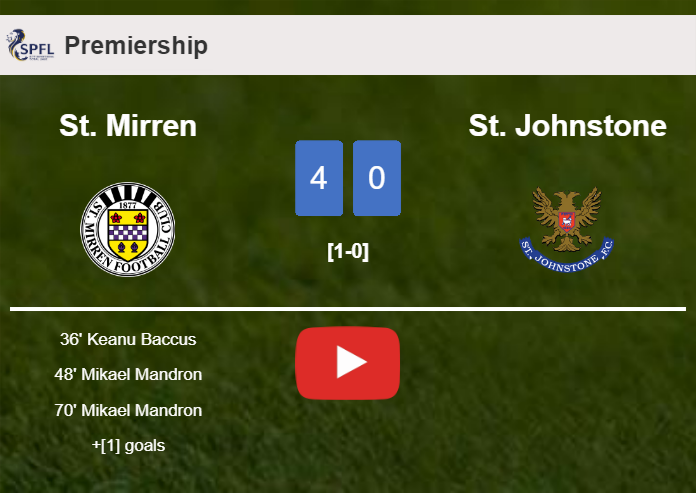 St. Mirren liquidates St. Johnstone 4-0 playing a great match. HIGHLIGHTS