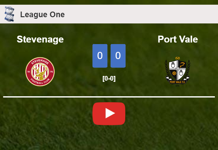 Stevenage draws 0-0 with Port Vale on Saturday. HIGHLIGHTS