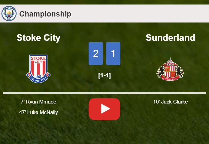 Stoke City overcomes Sunderland 2-1. HIGHLIGHTS