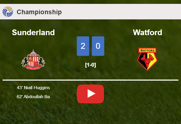 Sunderland surprises Watford with a 2-0 win. HIGHLIGHTS
