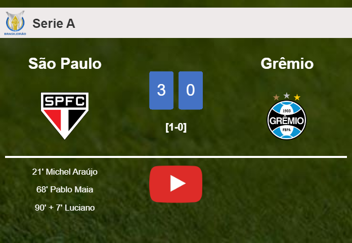 São Paulo conquers Grêmio 3-0. HIGHLIGHTS