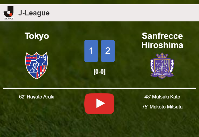 Sanfrecce Hiroshima prevails over Tokyo 2-1. HIGHLIGHTS