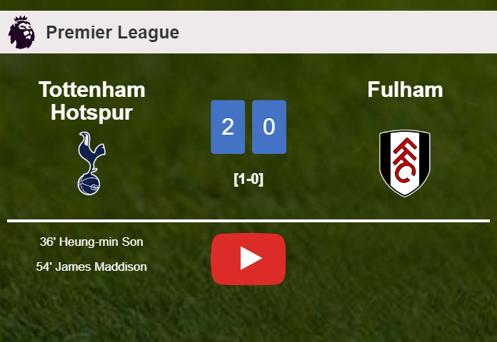 Tottenham Hotspur surprises Fulham with a 2-0 win. HIGHLIGHTS