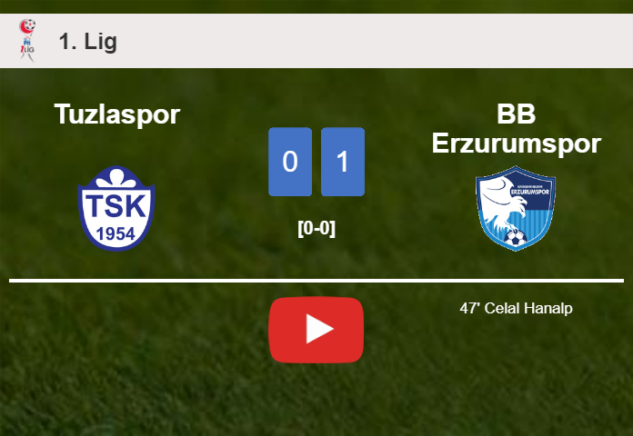 BB Erzurumspor beats Tuzlaspor 1-0 with a goal scored by C. Hanalp. HIGHLIGHTS