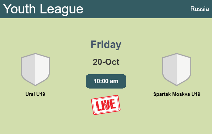 How to watch Ural U19 vs. Spartak Moskva U19 on live stream and at what time
