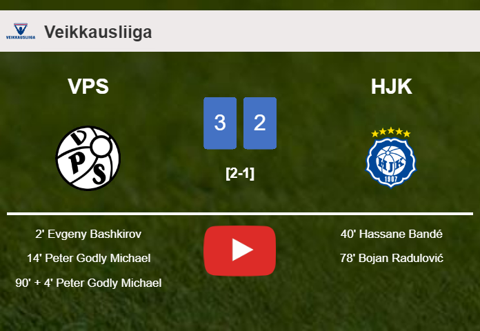 VPS defeats HJK 3-2. HIGHLIGHTS