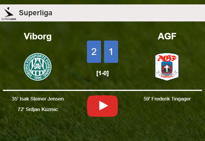 Viborg beats AGF 2-1. HIGHLIGHTS