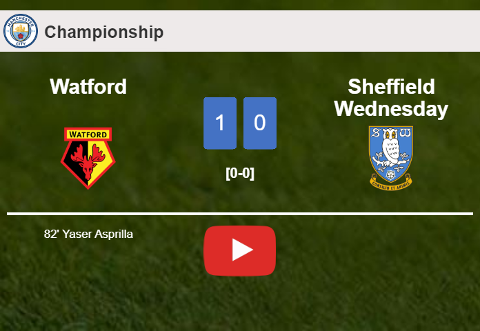 Watford prevails over Sheffield Wednesday 1-0 with a goal scored by Y. Asprilla. HIGHLIGHTS