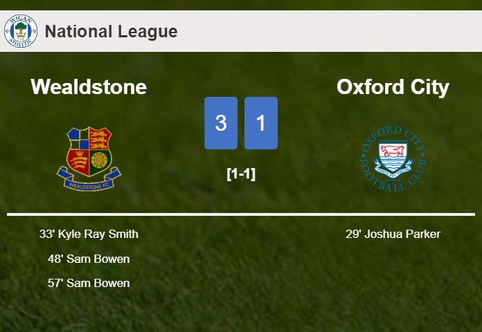 Wealdstone overcomes Oxford City 3-1 after recovering from a 0-1 deficit