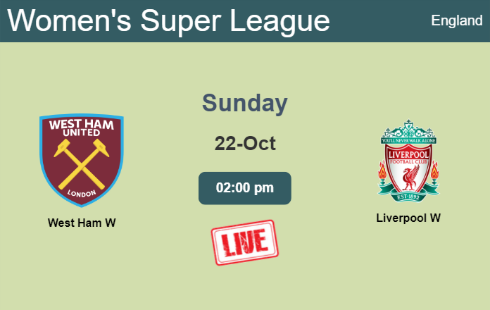 How to watch West Ham W vs. Liverpool W on live stream and at what time