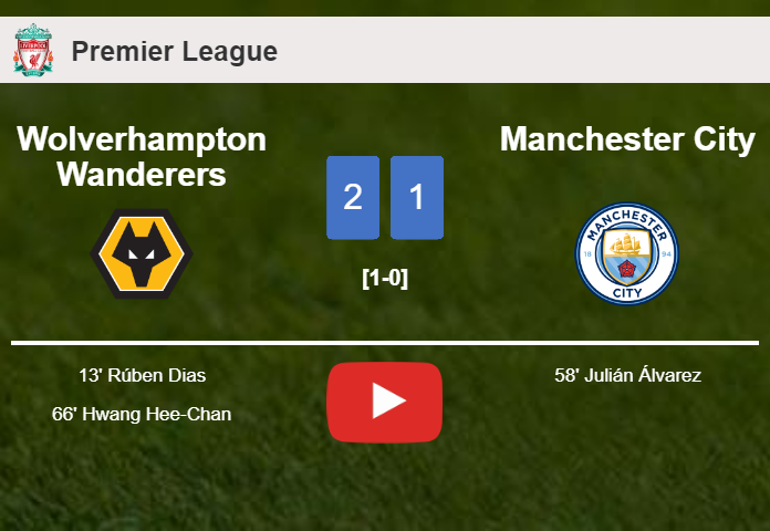 Wolverhampton Wanderers conquers Manchester City 2-1. HIGHLIGHTS